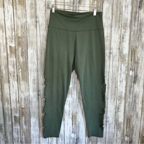 aerie Pants - Aerie Olive Green Slit Side Leggings